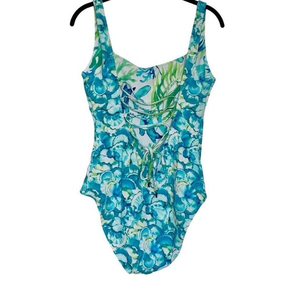 Tommy Bahama Island Cays Sea Fronds Reversible Swimsuit One-Piece Size Large - Picture 5 of 8
